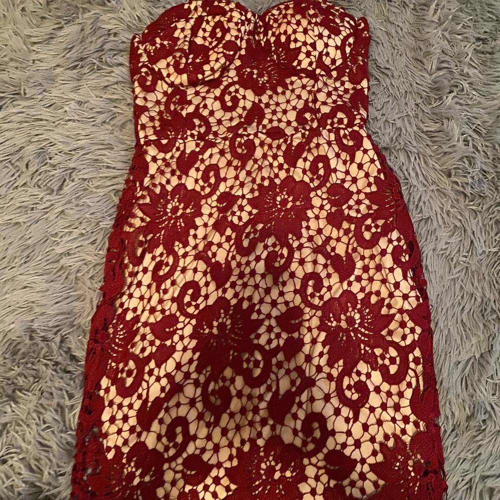 Red/tan mini dress - Picture 1 of 1